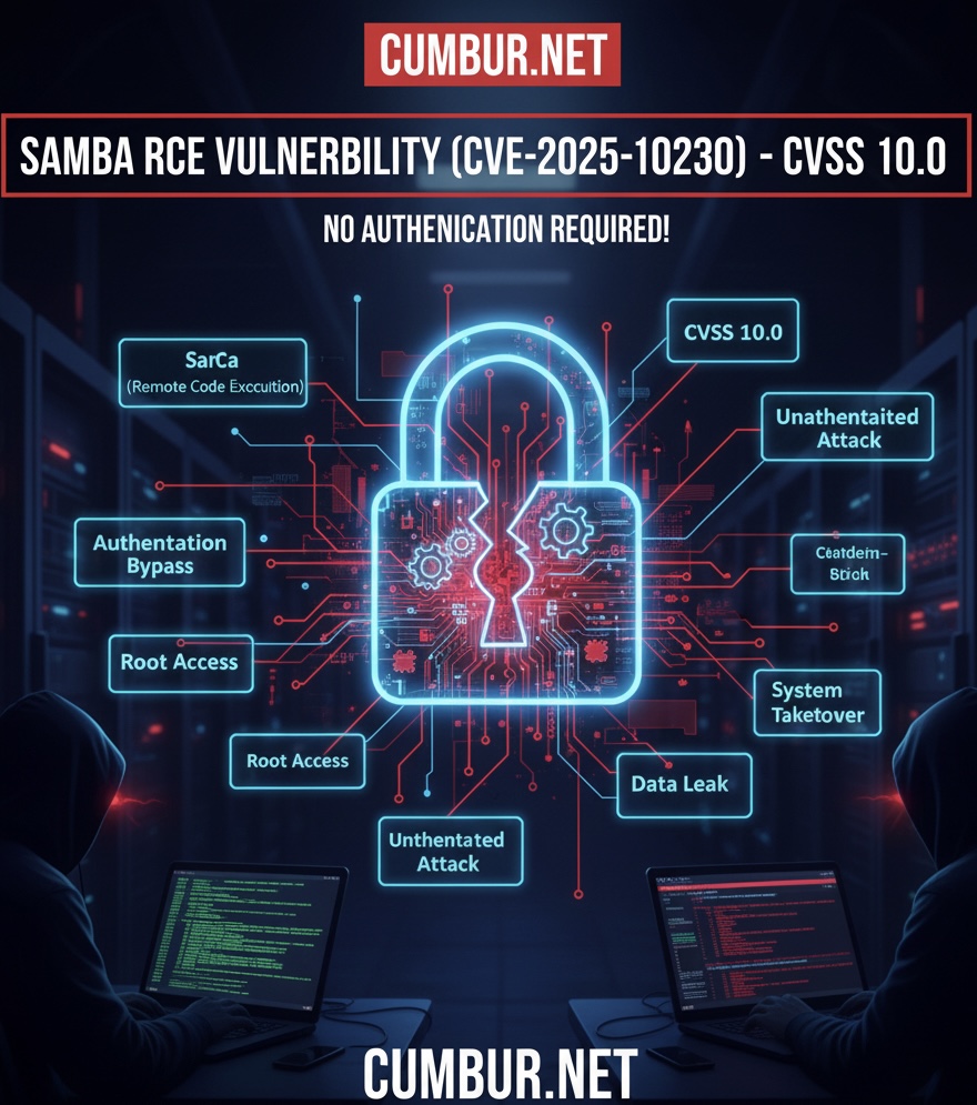 Samba’da CVSS 10.0 Puanlı RCE Zafiyeti (CVE-2025-10230) – Kimlik Doğrulama Gerektirmiyor!