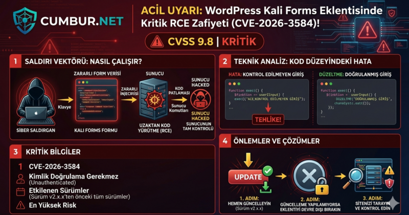 WordPress Kali Forms Eklentisinde Kritik RCE Zafiyeti! (CVE-2026-3584)