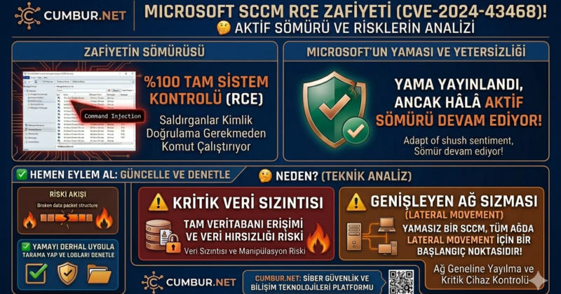 Microsoft SCCM’de Kritik RCE Zafiyeti (CVE-2024-43468) Hâlâ Aktif Olarak Sömürülüyor!
