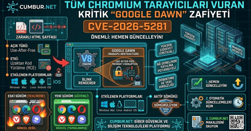 Tüm Chromium Tarayıcıları Vuran Kritik “Google Dawn” Zafiyeti (CVE-2026-5281) Aktif Sömürülüyor!